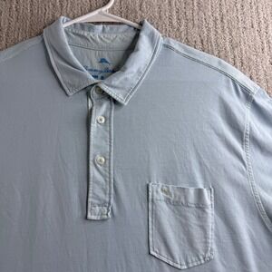 Tommy Bahama Relax Polo Shirt Mens XL Light Blue Pima Cotton Short Sleeve Pocket